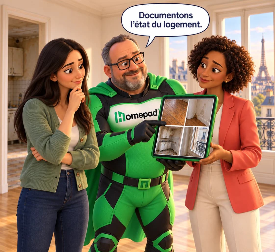 Le héros de Homepad documente l'état du logement sur sa tablette